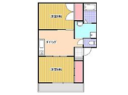 リバティ津高北館C 2DKの間取図画像