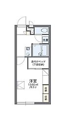 レオパレス西市A 1Kの間取図画像