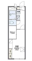 レオパレス倉安川 1Kの間取図画像