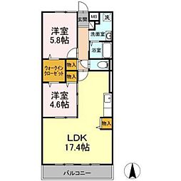 アーバン・ライフ千鳥 2LDKの間取図画像