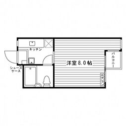 K2ビル 1Kの間取図画像