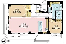 ＳＵＮ麻布十番 2LDKの間取り
