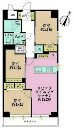 ライオンズマンション川崎第5 3LDKの間取図画像