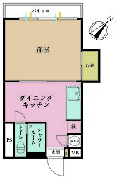 田町ダイヤハイツ 1DKの間取図画像