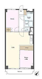 西大井ダイヤマンション 2LDKの間取り