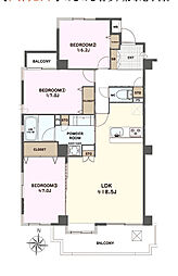 ルネ東寺尾中台 3LDKの間取図画像