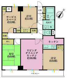 セントレー横浜関内 3SLDKの間取図画像