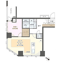 シティタワー新宿新都心 1LDKの間取図画像