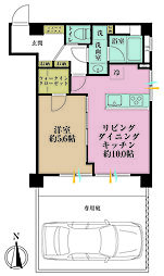 豪徳寺ハイム 1LDKの間取り