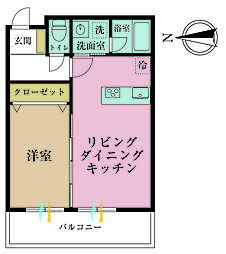 パインクレスト信濃町 1LDKの間取図画像