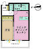 間取り：1LDK、専有面積42.05m2、バルコニー面積5.2m2