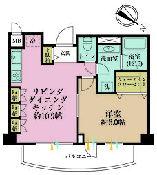 グランエクレール参宮橋 1LDKの間取図画像