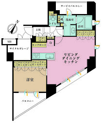 ドゥアージュコラッド松濤 1LDKの間取図画像