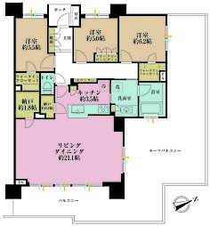 桜上水ガーデンズG棟 4SLDKの間取図画像