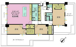 虎ノ門ガーデン 3LDKの間取図画像