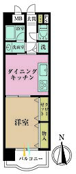 新宿サニーコート 1DKの間取図画像