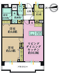 オレンジコートショッピングセンター 2SLDKの間取図画像