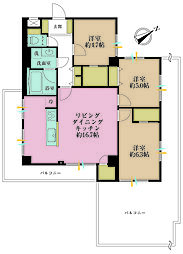 長原台アーバンハイム 3LDKの間取図画像