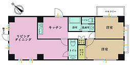 大森ロイヤルハイツ 2LDKの間取図画像