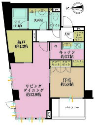 ディアナガーデン広尾 1SLDKの間取図画像