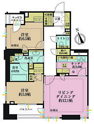 アトラス麻布台 2SLDKの間取図画像