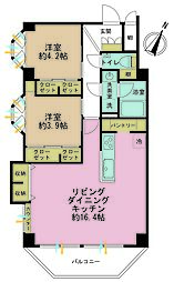 インペリアル常盤松 2LDKの間取図画像