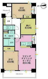 ナイスパークコート鶴見潮田 2SLDKの間取図画像