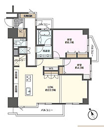ヴァンヴェール南平台 2LDKの間取図画像
