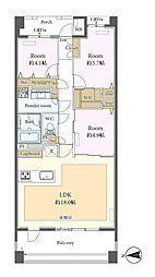 ジェントリーハウス品川大井 3LDKの間取図画像