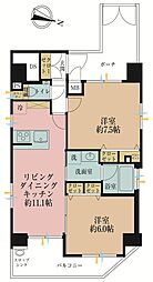 エステムプラザ飯田橋タワーレジデンス 2LDKの間取図画像