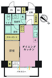 朝日中目黒マンション 1DKの間取図画像