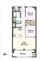 東建マンション学芸大 2LDKの間取図画像