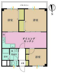 溝の口セントラルマンション 3LDKの間取図画像