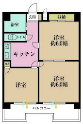 マリンシティダイヤモンドパレス 3DKの間取図画像
