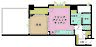 間取り：1LDK、専有面積42.87m2、バルコニー面積3.22m2