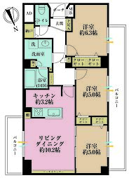 駒沢不二ロイヤルハイツ 3SLDKの間取図画像