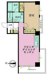 マンション下目黒苑 1LDKの間取図画像