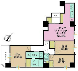 パーク・ノヴァ大森 3LDKの間取図画像