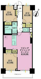 初台パークサイドハイツ 3LDKの間取図画像
