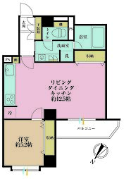 サンフローラハイツ渋谷 1LDKの間取図画像