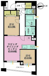 モンヴェール四ツ谷 2LDKの間取図画像