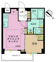 KIST原宿 1LDKの間取図画像