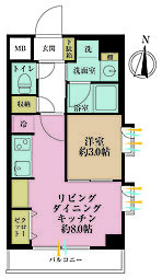 ベルハイム自由が丘 1LDKの間取図画像