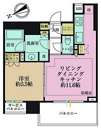 ミッドレジデンス文京 1LDKの間取図画像