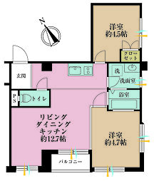 エントピア第三荻窪 2LDKの間取図画像