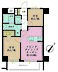 間取り：2LDK、専有面積45.22m2、バルコニー面積5.64m2