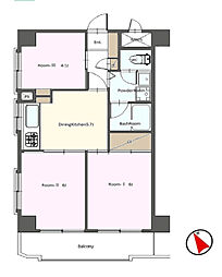 ライオンズマンション大倉山第7 3DKの間取図画像