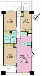 ドエル横浜鶴見 3LDKの間取図画像