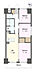 間取り：3LDK、専有面積52.92m2、バルコニー面積6.72m2