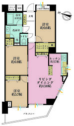 ディークラディア横浜白楽 3LDKの間取図画像